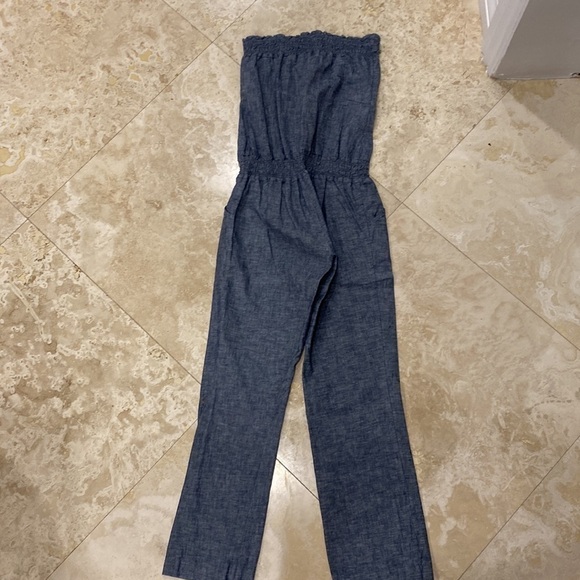 Strapless Chambray Jumpsuit w/ cinched waist - S - Picture 5 of 5